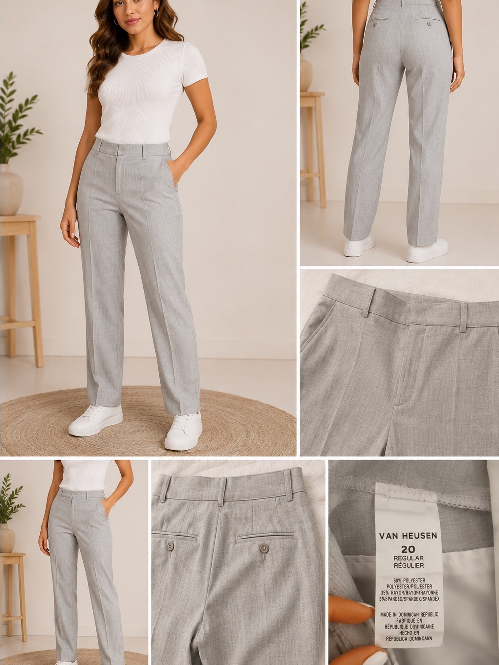 Van Heusen Gray Straight-Leg Dress Pants